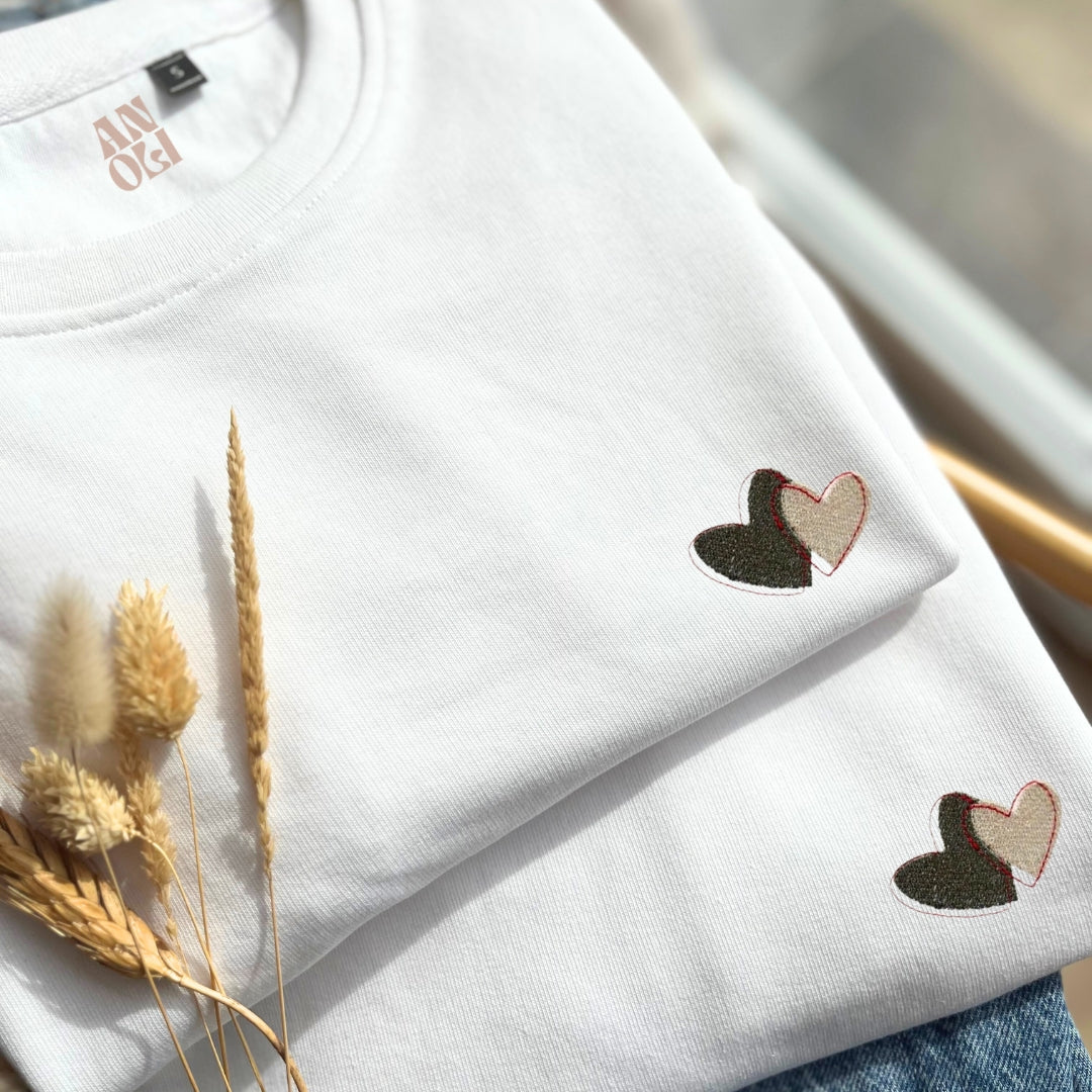 Broderie Saint-Valentin duo coeurs ❤️❤️
