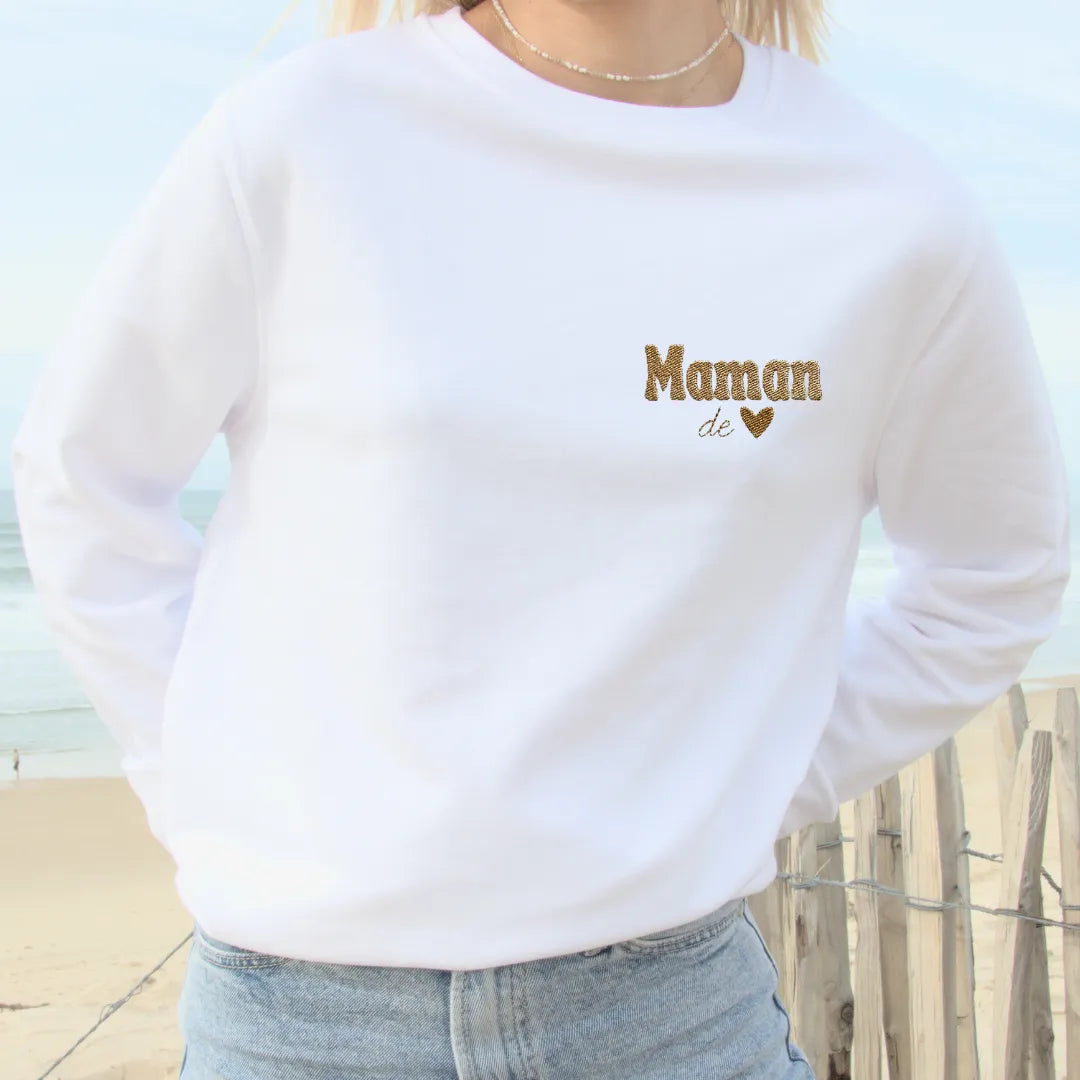 Broderie maman coeur(s) personnalisé(s)
