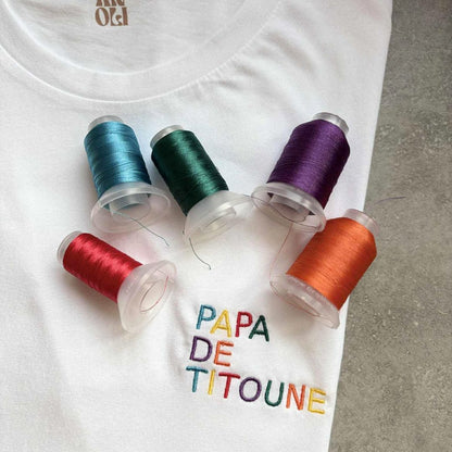 Broderie colorée texte au choix