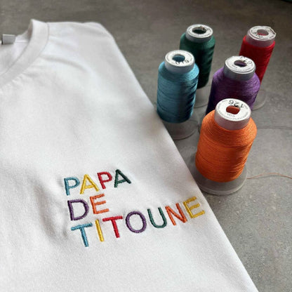 Broderie colorée texte au choix
