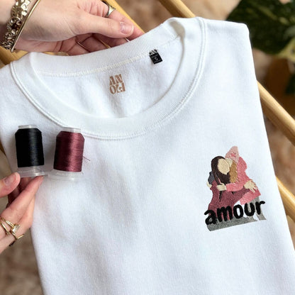 Broderie illustration remplissage avec mot intégré