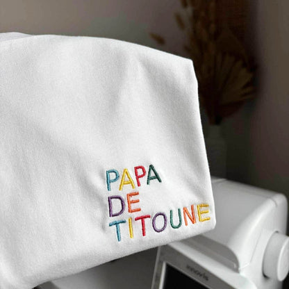 Broderie colorée texte au choix