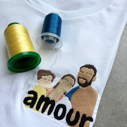 Broderie illustration remplissage avec mot intégré